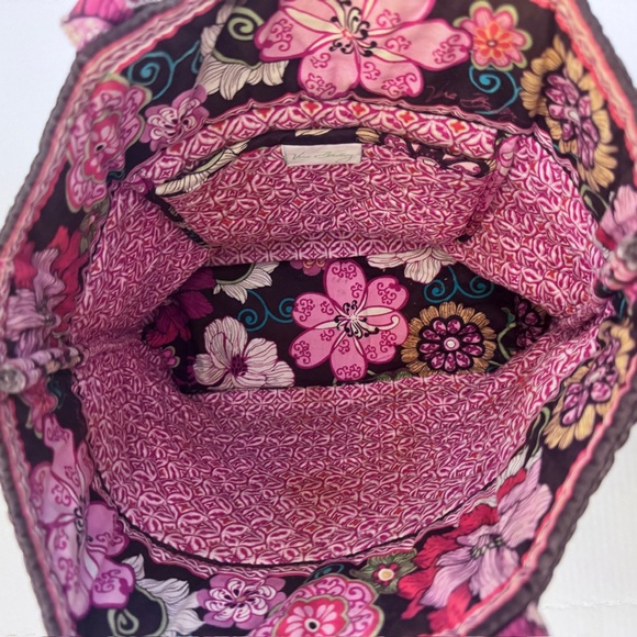 VERA BRADLEY Libby MOD Floral Pink & Brown Retired Shoulder Bag Handbag Purse - Picture 4 of 8